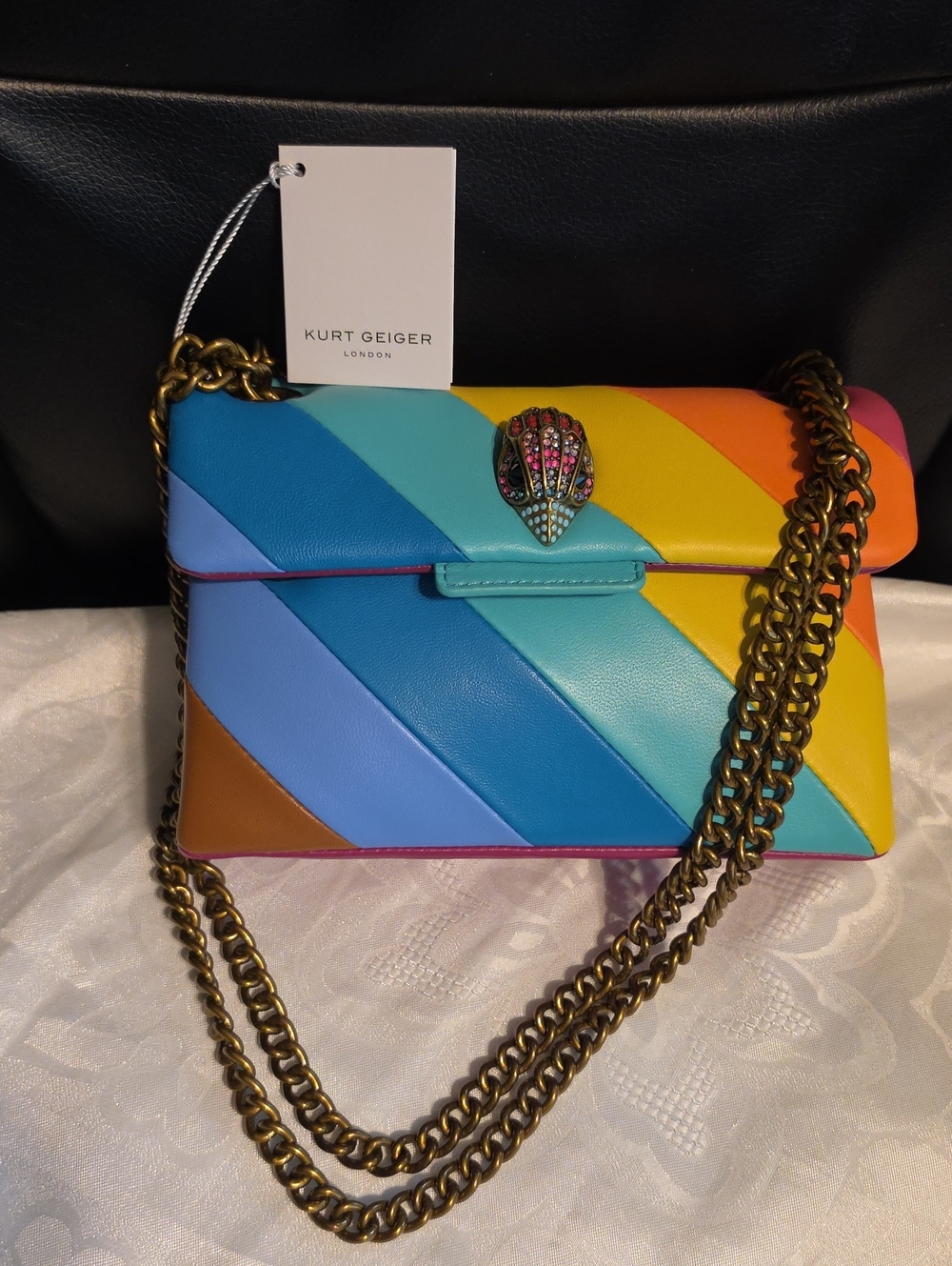 Kurt Geiger Mini Kensington Rainbow Leather Bag - Multi